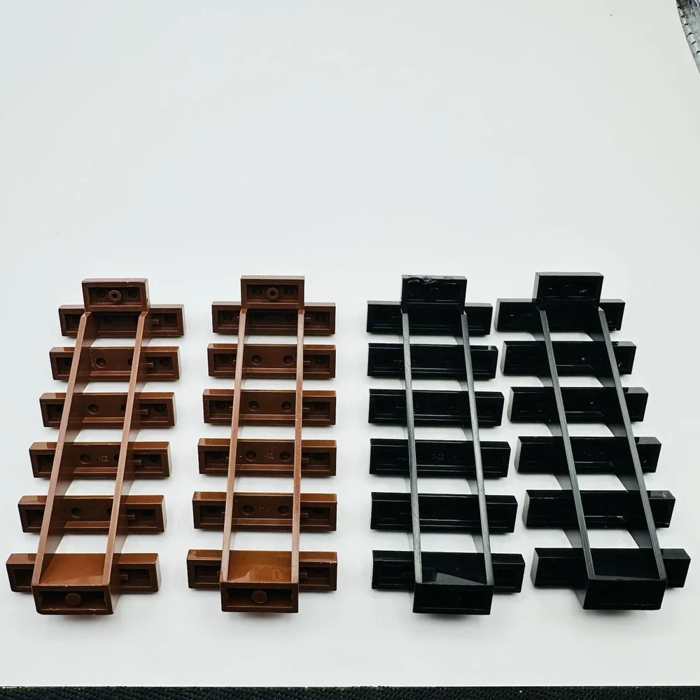 Lego Lot of 2 Brown & 2 Black Steps Stairs 30134 7x4x6 Straight Open Pre-owned‎